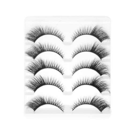 Unique Bargains 5 Pair Dense Cat's Eye False Eyelashes for Makeup Black MY5