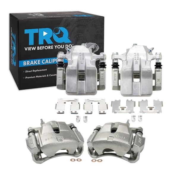TRQ Front and Rear Brake Caliper Set Zinc Coated Brackets Fits 2012 2017-2018 Toyota RAV4