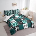 thumbnail image 3 of Homewish Extreme Sports Motorcycle 7pcs Bedding Comforter Set,Patchwork Geometric Checkered Queen Bedding Sets,Racing Flag Queen Sheet Sets For Boys Kids,Breathable Bedroom Decorative Reversible, 3 of 8