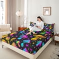 thumbnail image 4 of Homewish Abstract Ombre Mushroom Full Size Sheets 4-Piece for Boys Girls,Gradient Starry Sky Breathable Bed Sheets,Botanical Plants Lightweight Sheet Sets,Lightweight Room Decor, 4 of 7