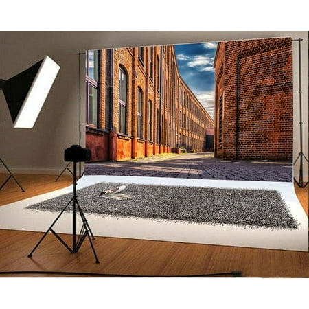 Image of GreenDecor Photography Buildings Backdrop 7x5ft Retro Brick Wall Sunshine Background Children Kids Baby Shooting Props Video Studio
