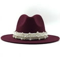 thumbnail image 1 of Sombrero de jazz elegante de estilo británico de moda, sombrero de copa de perla, sombrero de lana para mujer., 1 of 6