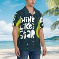 thumbnail image 5 of Daiia Avocado in Space1 Hawaiian Shirt for Men Gentle Cotton Regular Short Sleeve Casual-3X-Large, 5 of 9