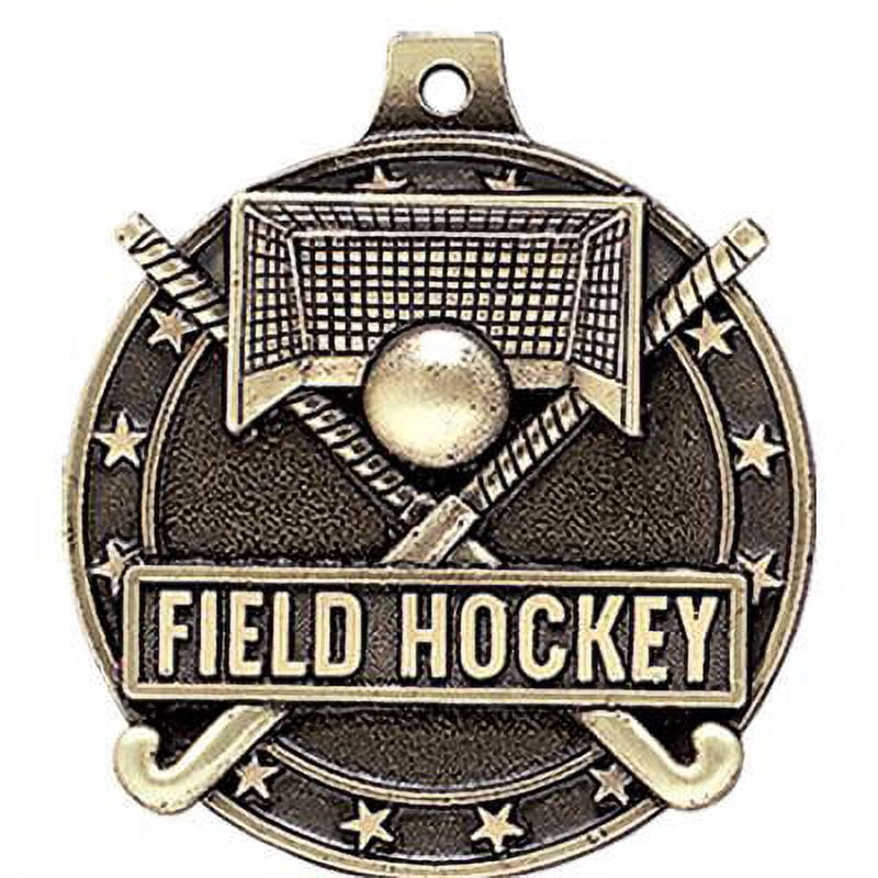 Field Hockey Medals, 2" Gold Diecast Field Hockey Medal Award 50 Pack