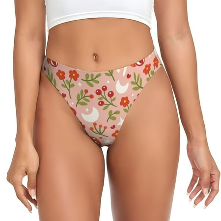 Sigee Dragonfly Mushroom for Women s G-String Panty  Low Rise  Soft Lace Perfect for Everyday Wear or Special Occasions-4X-Large