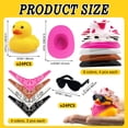 thumbnail image 2 of 24 juegos de patos de goma de vaquero disco con bufanda, sombrero y gafas de sol, mini juguetes de pato de baño para cumpleaños, fiesta de natación, regalo, decoraciones, 2 of 5