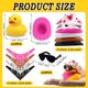 thumbnail image 2 of 24 juegos de patos de goma de vaquero disco con bufanda, sombrero y gafas de sol, mini juguetes de pato de baño para cumpleaños, fiesta de natación, regalo, decoraciones, 2 of 5