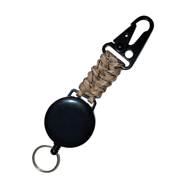 Llavero retráctil, llavero, carrete de insignia para mochilero, Camping, hombres y mujeres Marrón