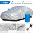 thumbnail image 2 of OUNONA Silver PEVA Car Cover with UV and Weather Resistance for Comprehensive Protection Reflective Strips, 2 of 8