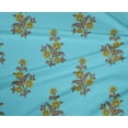 thumbnail image 4 of oneOone Polyester Lycra Aqua Blue Fabric Leaves & Flower Floral Sewing Material Print Fabric By The Yard 56 Inch Wide, 4 of 4