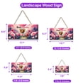 thumbnail image 5 of Hello Valentine’s Day Dachshund Flower Crown Romantic Pink Floral Landscape Wood Sign Wiener Dog Lover Gifts Idea Hanging Wall Home Decor - 00031, 5 of 5