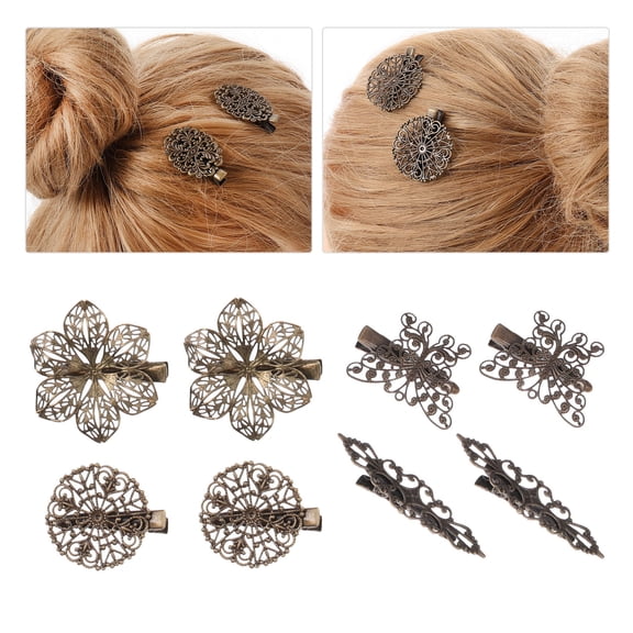 GAXIRE 16Pcs Vintage Metal Hair Clips for Women's Brown Retro French Barrettes Elegant Hair Accessories
