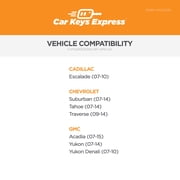 Car Keys Express Replacement GM Remote - 6 Buttons (Lock, Unlock, Panic, Hatch, Hatch Glass, and Remote Start) Includes Programming Device