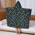 thumbnail image 5 of Colorful Controllers Games Icons Black Pattern Hooded Bath Towel，50"x30" for Ages 3 To 12 Kids, Quick Dry Lightweight Soft Microfiber Hood Beach Towel Cover Up for Kids, 5 of 7