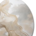 thumbnail image 3 of Designart "Linear Expressions in Gold and Grey V" Minimalism Line Art Metal Round Wall Art Prints, 3 of 5