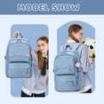 thumbnail image 3 of Inadays School Backpack, Large Capacity Bookbag for 15.6 Inch Laptop, Water-Resistant Cute Girlish Backpacks for Teen Adults Tween, Lightweight Travel Daypack for Primary Middle School College, Blue, 3 of 7