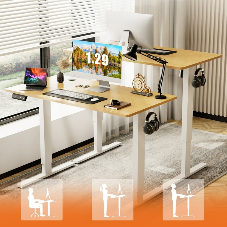 Concetta 40" Electric Height Adjustable Desk, Oak photo 5