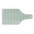 thumbnail image 1 of Grey and Yellow Cutting Board, Retro Geometric Vintage Design Star Shapes with Dots, Decorative Tempered Glass Cutting and Serving Board, Wine Bottle Shape, Pale Yellow Warm Taupe, by Ambesonne, 1 of 1