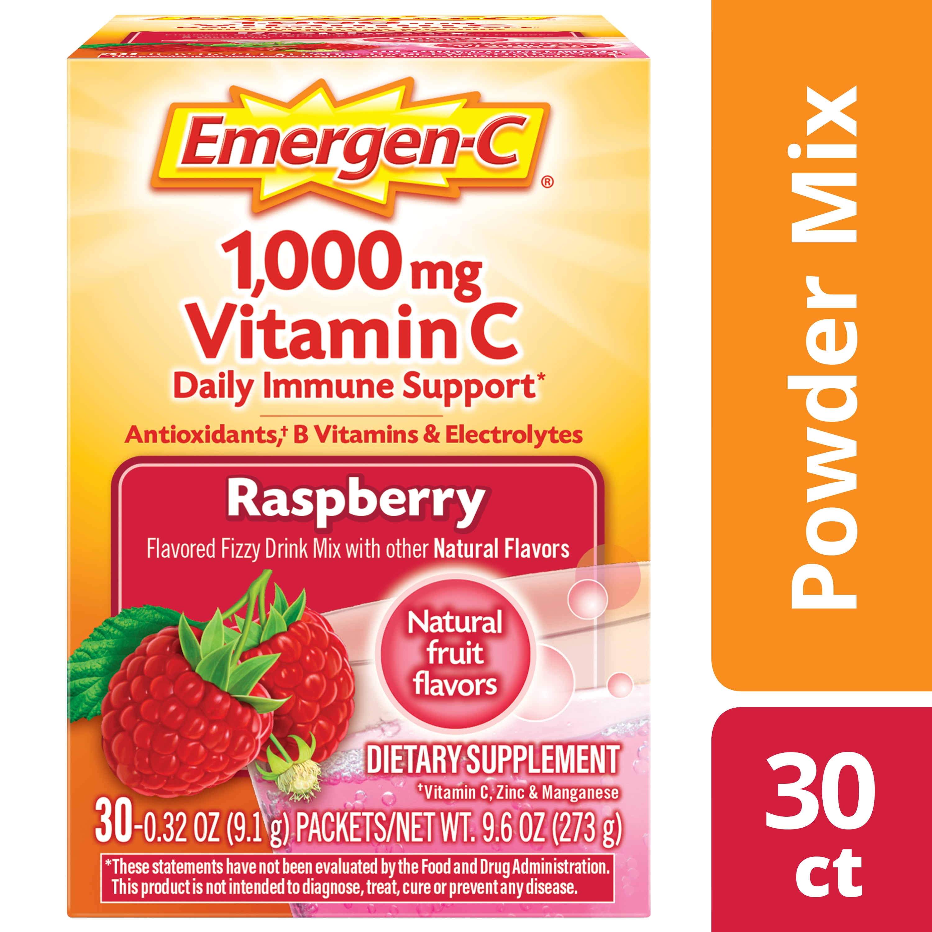 Emergen C Original Formula 30 Ct Raspberry Vitamin C