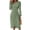 Green, variant on Women's Surplice Midi Dress with Long Sleeve Ruffled Sheer Details Decorative Button 100% Polyester for Everyday Wear