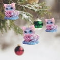 thumbnail image 2 of Hyknon Christmas Animal Ornaments Christmas Decoration Crystal Cute Cat with Heart Hanging Pendants for Christmas Tree Home Decor Party Holiday, 2 of 6