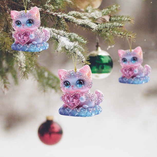Ireezec Acrylic Christmas Ornament Hanging Decorations for Tree Home Party Festival Gifts, Holiday Decorative Pendant with Angelic Design for Firep Wall Car Mirror Decor