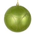 thumbnail image 1 of Vickerman N182554D 4.75 in. Celadon Candy Ball Ornament with Circle Glitter Pattern  4 per Bag, 1 of 3