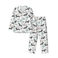 thumbnail image 1 of Balery Dachshund Dog Puppy Pijama para Hombre de Dos Piezas con Manga Larga, Conjunto de Dormir y Descanso Suave con Bolsillos-Small, 1 of 7