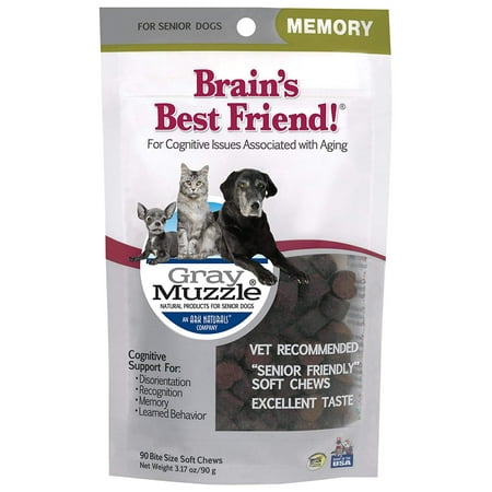 Ark Naturals Gray Muzzle Brain's Best Friend!, 90 Soft Chews, 3.17 OZ, Helps support cognitive issues associated with aging, disorientation,.., By (Best Food For Brain Injury)