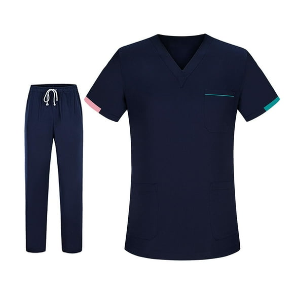 Conjunto de ropa quirúrgica para hombres y mujeres, ropa de trabajo de esteticista, camiseta y pantalones quirúrgicos de manga corta lavables a máquin