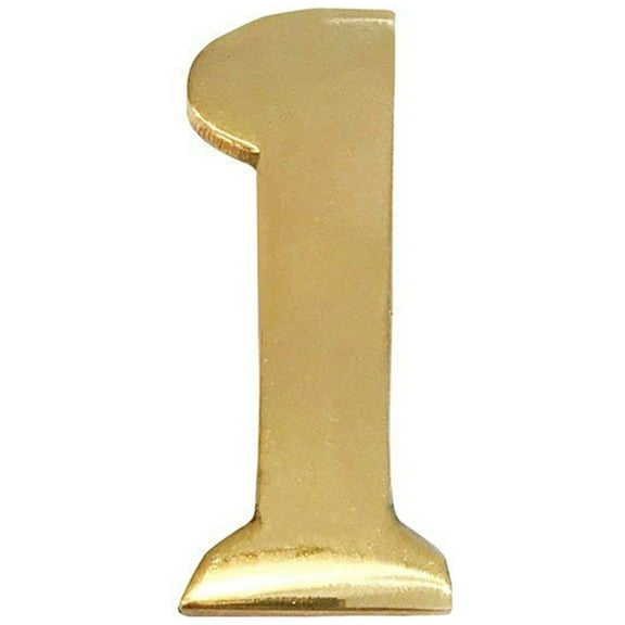 2-Inch Brass Mailbox Number 1 – Self Adhesive Floating #1 –Numbering for Address Plaque, Home, Door, & Business