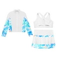 thumbnail image 4 of Alvivi Kids Girls Ice Skating Dance Tennis Golf Sport Outfits Tank Top Jacket with Skirt 3 Pieces Set White 16, 4 of 7