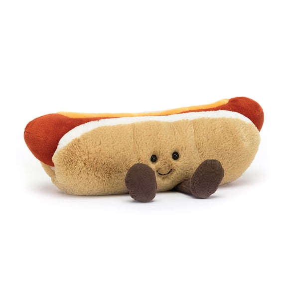 Juguete de peluche Jellycat alimento para hot dog 4,25 x 2,75 x 9,75 pulgadas
