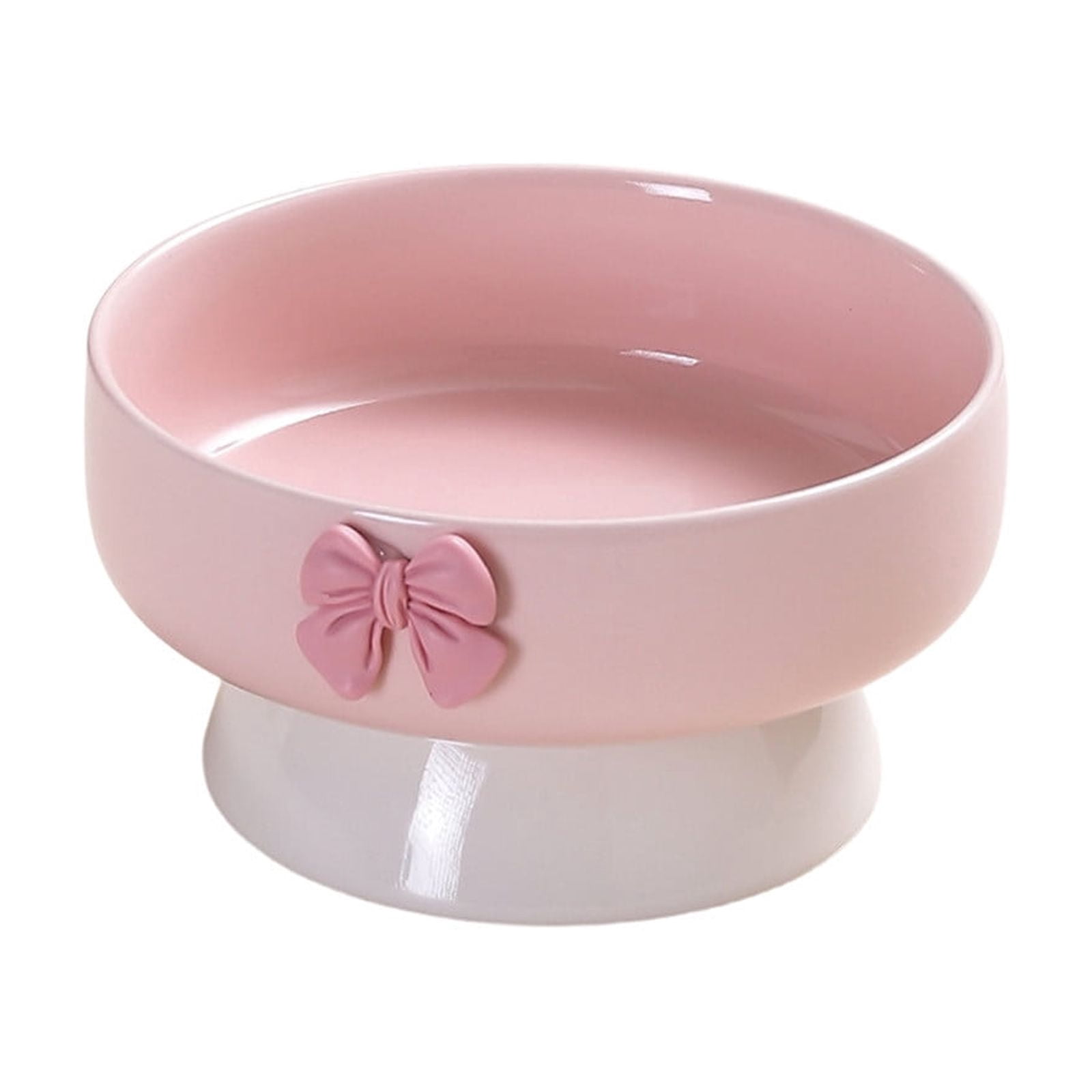 PONPRNGY Ceramic Bowls, Elevated cat Bowl, Anti-Vomiting, Whisker Friendly Raised Bowl, Easy to Clean, Non-Slip, Suitable for Small s