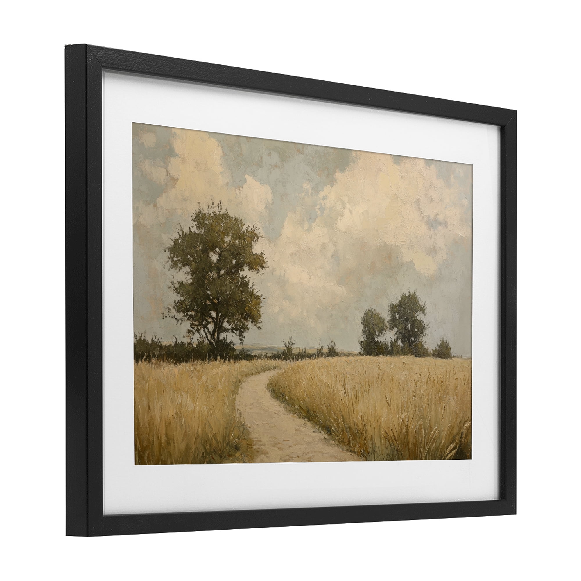Stupell Industries Soft Field of Wheat Black Framed Print Under Glass, design by Petal Prints Design