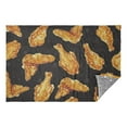 thumbnail image 6 of Fried Chicken Wings Travel Blanket Pillow Compact Foldable Airplane Throw Blanket with Trolley Sleeve for Travel Camping, 6 of 8