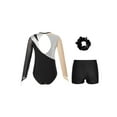 thumbnail image 2 of iiniim Kids Girls Gymnastics Bodysuit with Shorts Set Ballet Dance Leotard Matching Hair Scrunchie Tank Unitards A Silver 8, 2 of 7