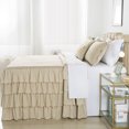 thumbnail image 2 of JML 4 Piece Ruffle Skirt Bedspread Cover Set,30" Drop Knitted Bed Skirt Coverlet,King,Camel, 2 of 6