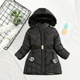 thumbnail image 7 of Odeerbi Kids Boys Girls Winter Padded Coat Fleece Lined Jacket Waterproof Fleece Lined Thick Down Coats Puffy Cotton Jackets With Hood Black 6-7 Years, 7 of 7