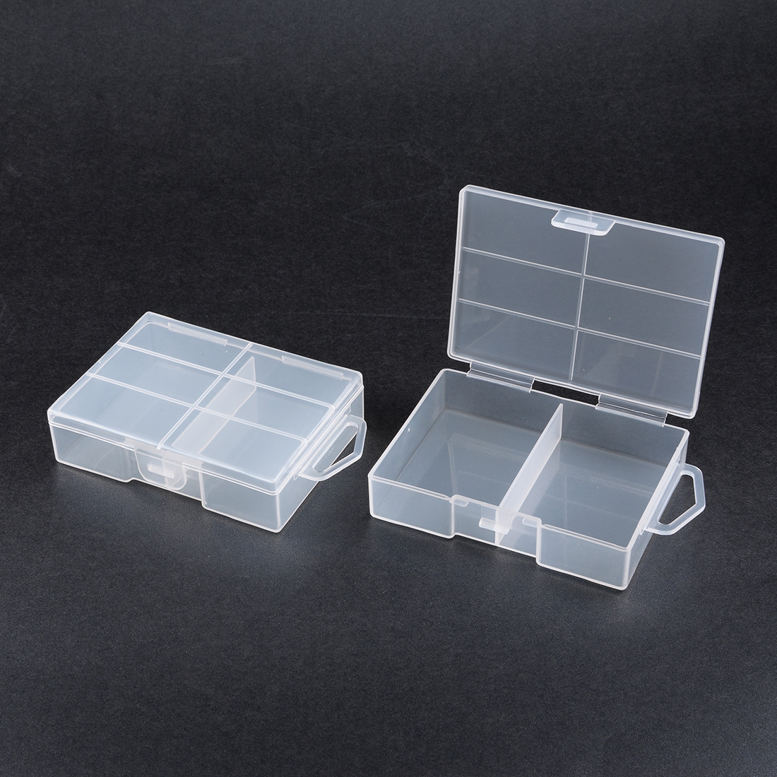 Unique Bargains 2 Pcs Clear Plastic Case Holder Storage Box Container