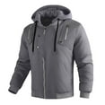thumbnail image 2 of Maoxin Men Jacket Men's Fashion Casual Outdoor Work Bag Thick Long-sleeved Hooded Casual Coat/jacket Jacket Jackets for Men , Dark Gray , XL, 2 of 8