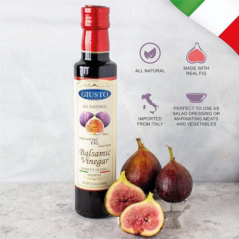 Mussini Fig Balsamic Vinegar Glaze 16.9 Oz - Gourmet Italian Reduction, No Added Sugar, Squeezable Bottle