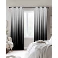thumbnail image 2 of Black White Blackout Curtains 54 Inch Length 2 Panels Set for Living Room Bedroom, Modern Geometric Abstract Gradient Striped Room Darkening Window Curtains Thermal Black Out Curtain 52"x54", 2 of 8