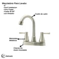 thumbnail image 2 of Llave Mezcladora Baño Lavabo Alfa  Acero Inoxidable Satinada Manerales Garza, 2 of 3
