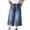 Blue, variant on YunPes Girls Y2K Ripped Jeans Teen Straight Wide Leg Denim Pants Summer Baggy Casual Plus Size Trousers with Elastic Waist