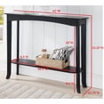 thumbnail image 4 of Black Wood Occasional Entryway Console Sofa Table With Storage Shelf, 4 of 4