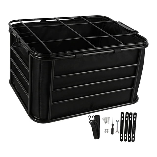 S SERENABLE Bike Rear Basket Container Bicycle Storage Basket for Shopping Travel Hiking 44cmx34cmx25cm