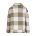 thumbnail image 4 of Fall Jacket Women Plaid Fleece Sherpa Zipper Lapel Coat With Pocket Color Block Warm Winter Clothes, 4 of 7