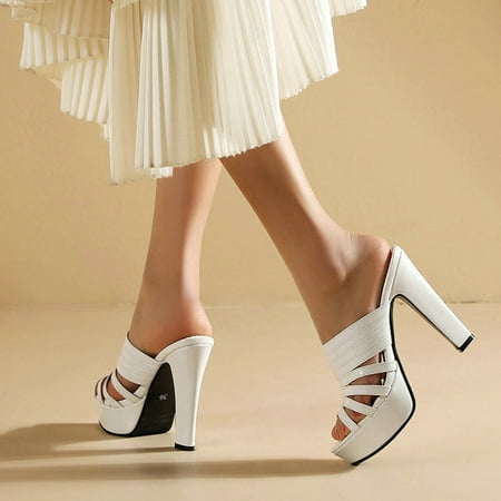 HOSHOSE Women s Sandals Chunky Heel Arch Support Party/Wedding Shoes Non-Slip Formal Sandals for Cocktail Dresses