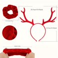 thumbnail image 4 of QJUHUNG Ensemble d'Accessoires pour Cheveux en Bois de Renne 5 Pcs - Chouchous Élastiques Rouges et Bandeau pour Femmes et Filles Antidérapants Parfaits pour Tous les Types de Cheveux, 4 of 5